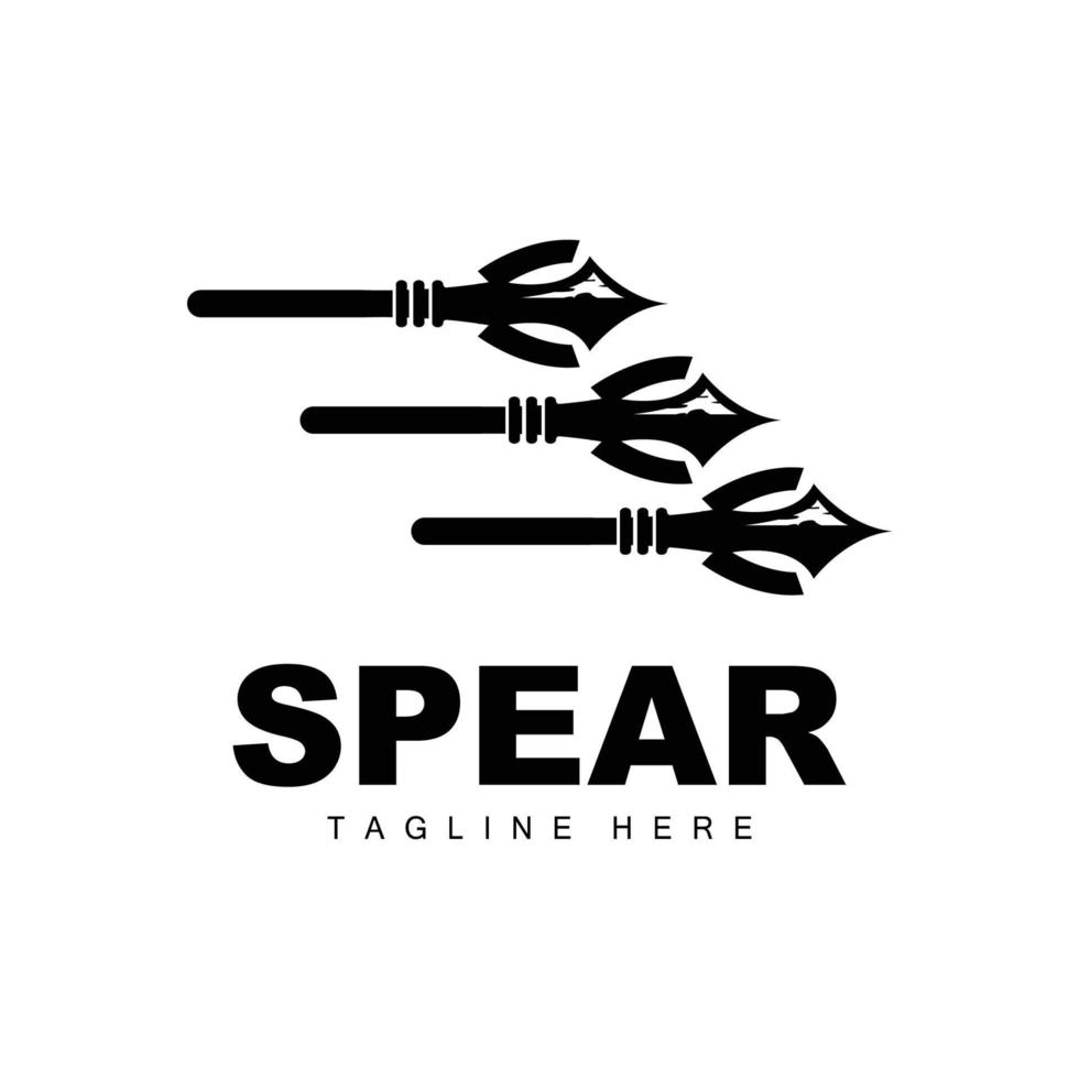 Spear Logo, Long Range Throwing Weapon Target Icon Design, Product And Company Brand Icon Illustration vector