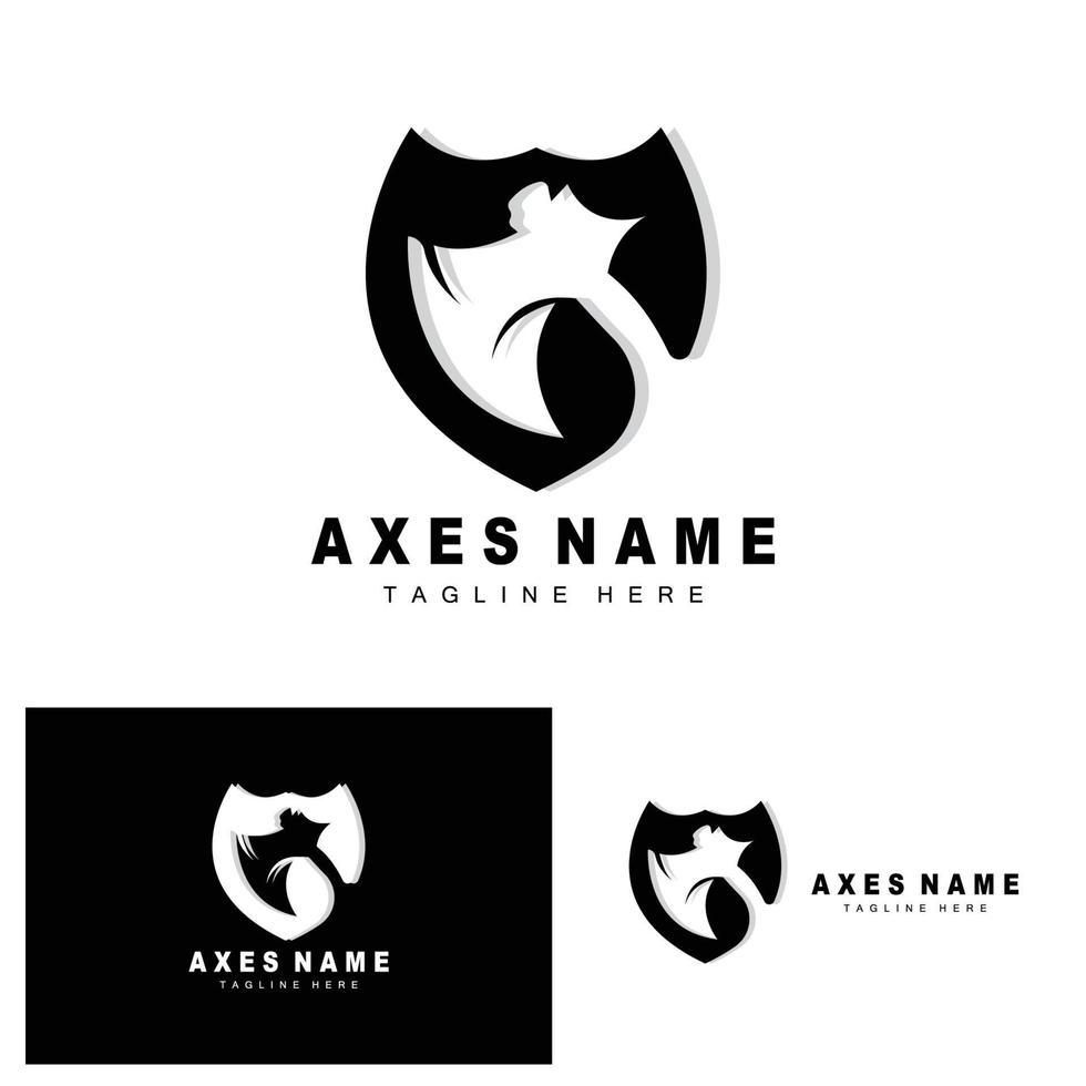 Ax Logo Design, War Tool Illustration and Woodcutter Vector