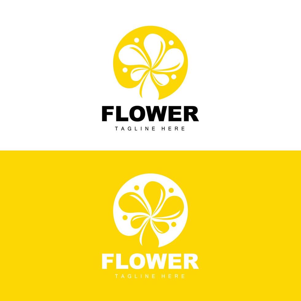 Flower Logo, Flower Garden Design With Simple Style Vector Product Brand, Beauty Care, Natural