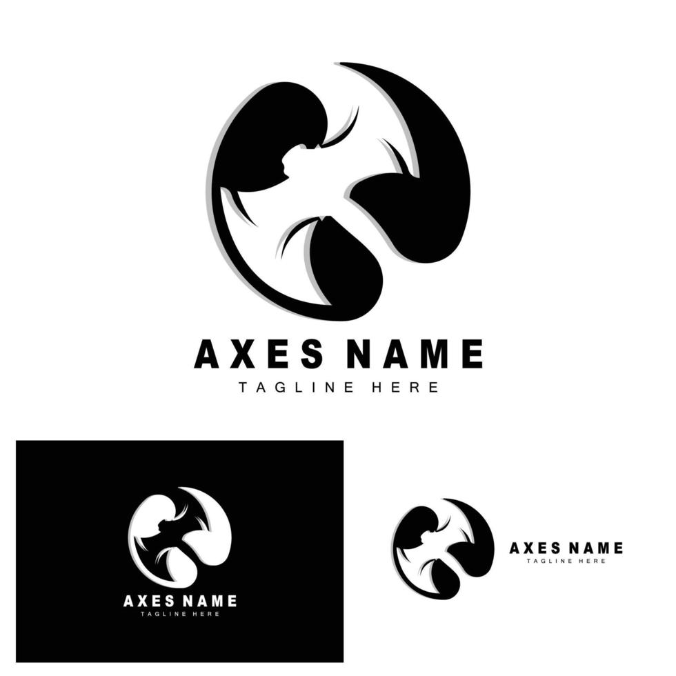 Ax Logo Design, War Tool Illustration and Woodcutter Vector