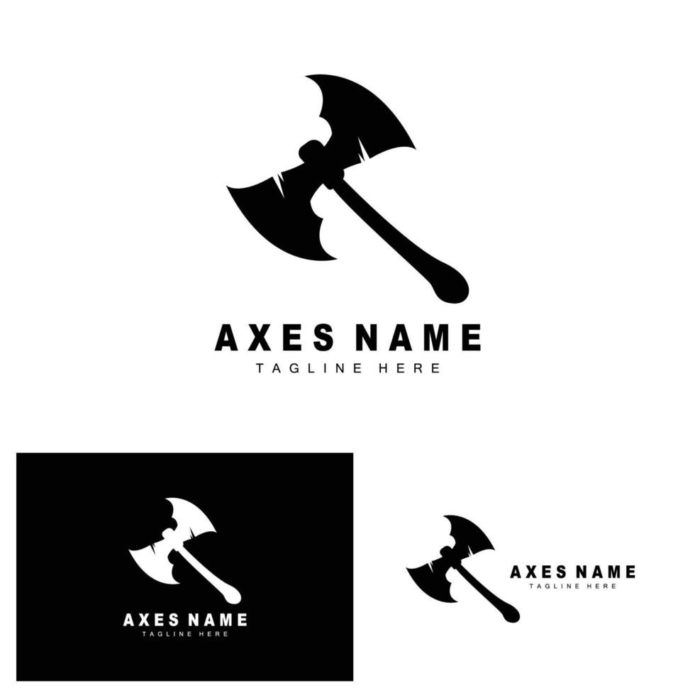 Ax Logo Design, War Tool Illustration and Woodcutter Vector