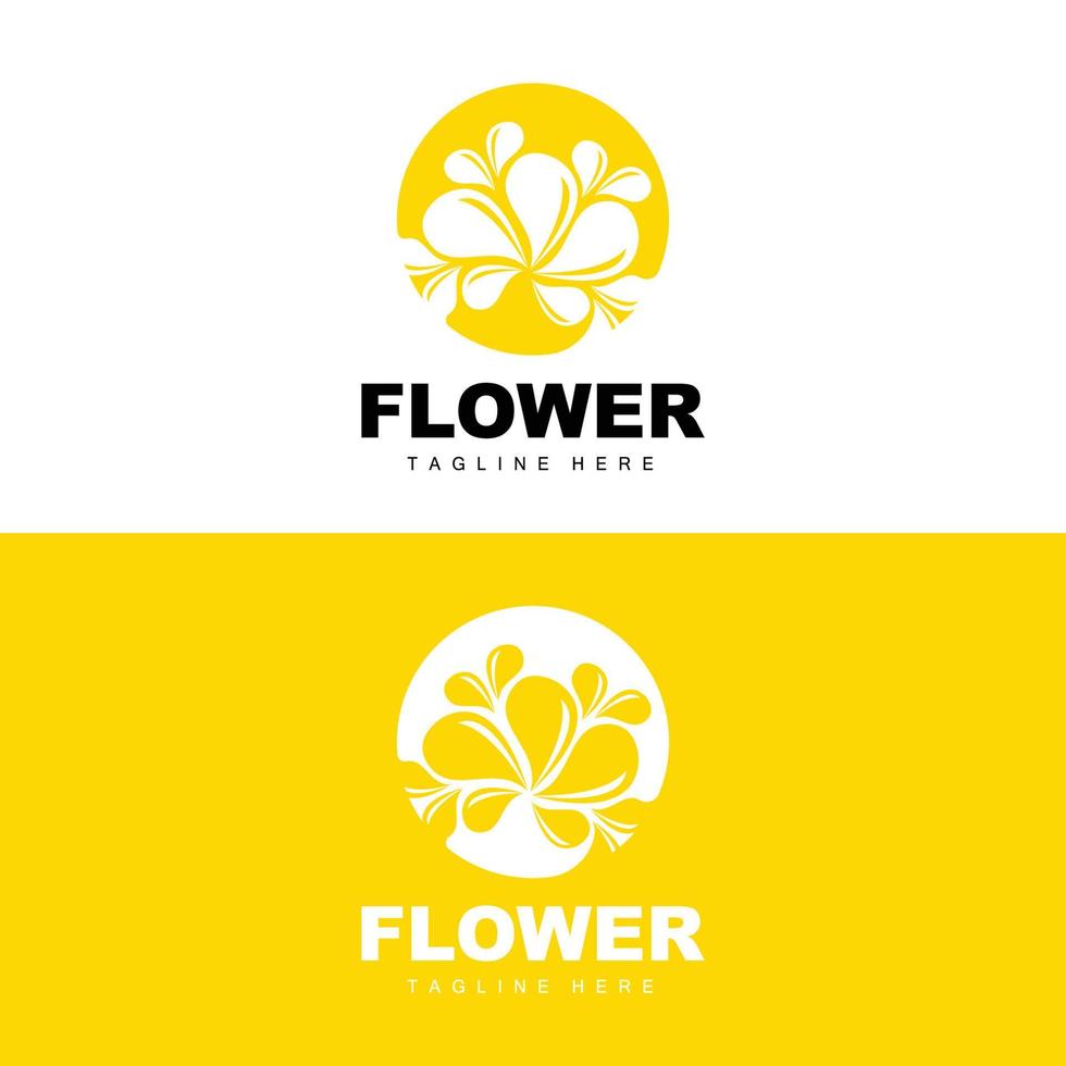 Flower Logo, Flower Garden Design With Simple Style Vector Product Brand, Beauty Care, Natural