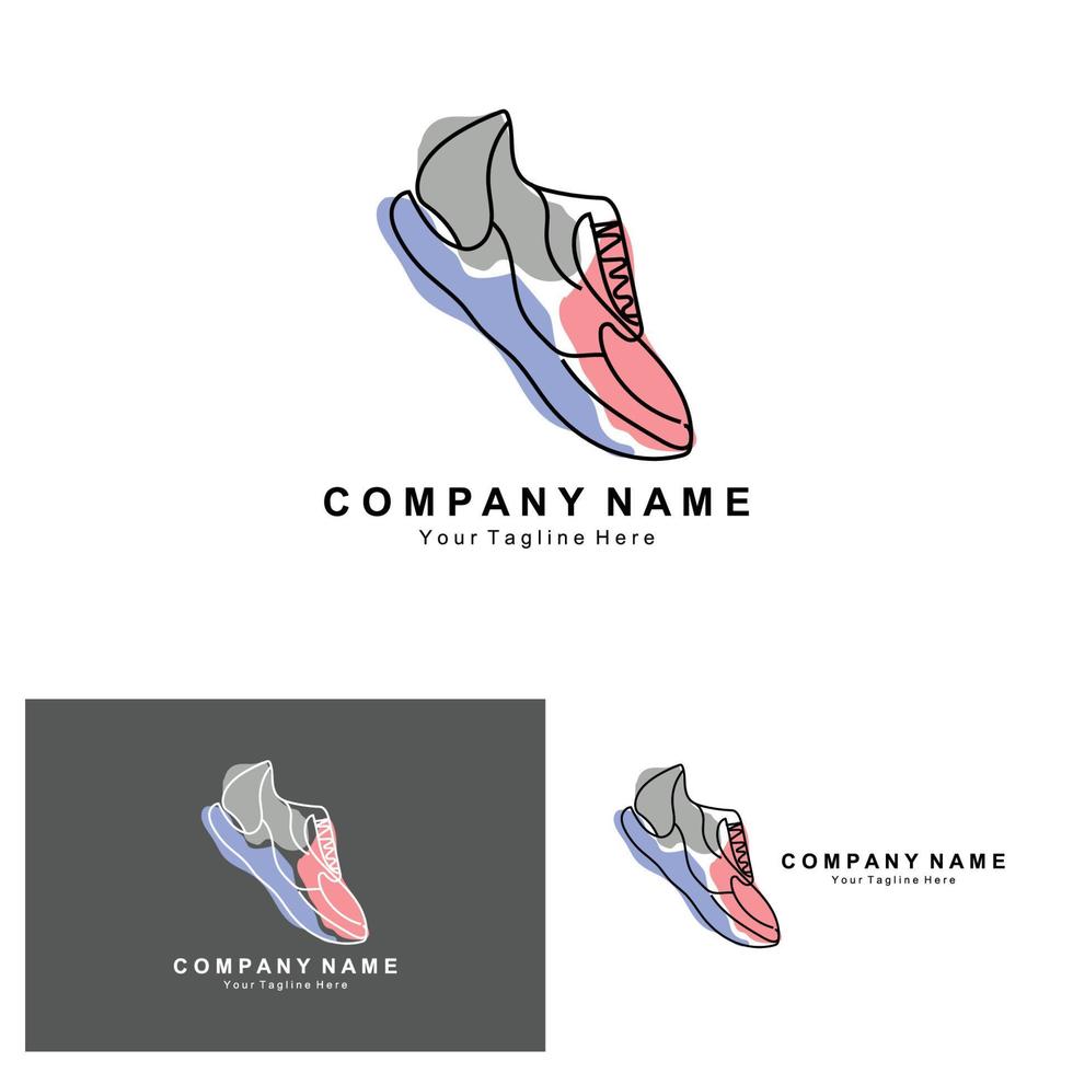 zapatillas de deporte diseño de logotipo, ilustración vectorial de calzado juvenil de tendencia, concepto funky simple vector