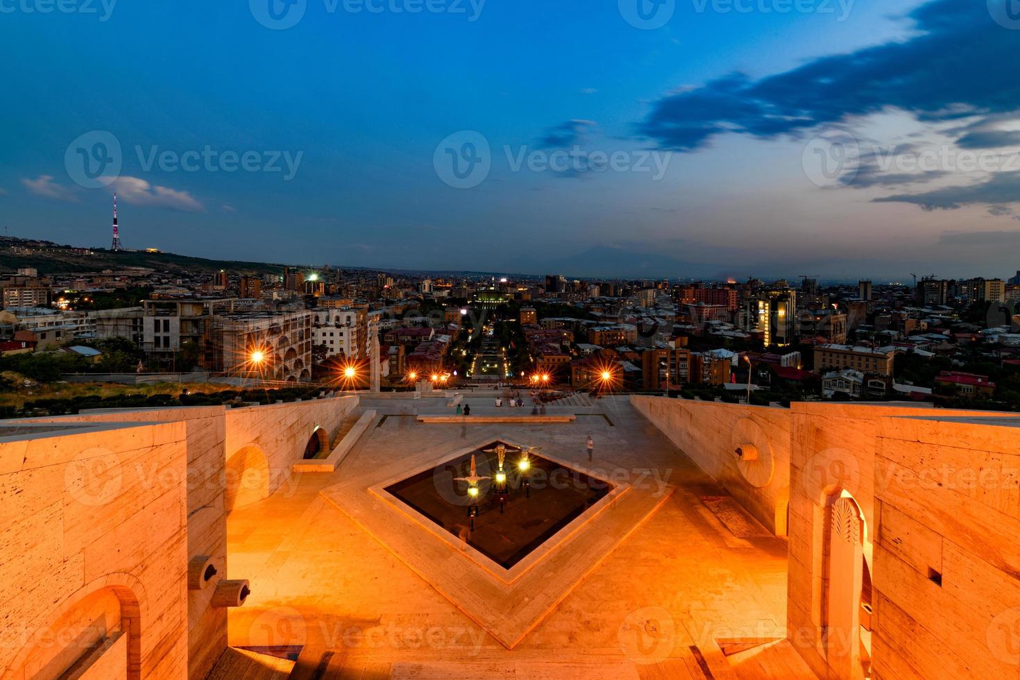 Yerevan Cascade Complex, a giant stairway made of limestone in Yerevan, Armenia. It links the downtown Ketron area of Yerevan with the Monument neighborhood. photo