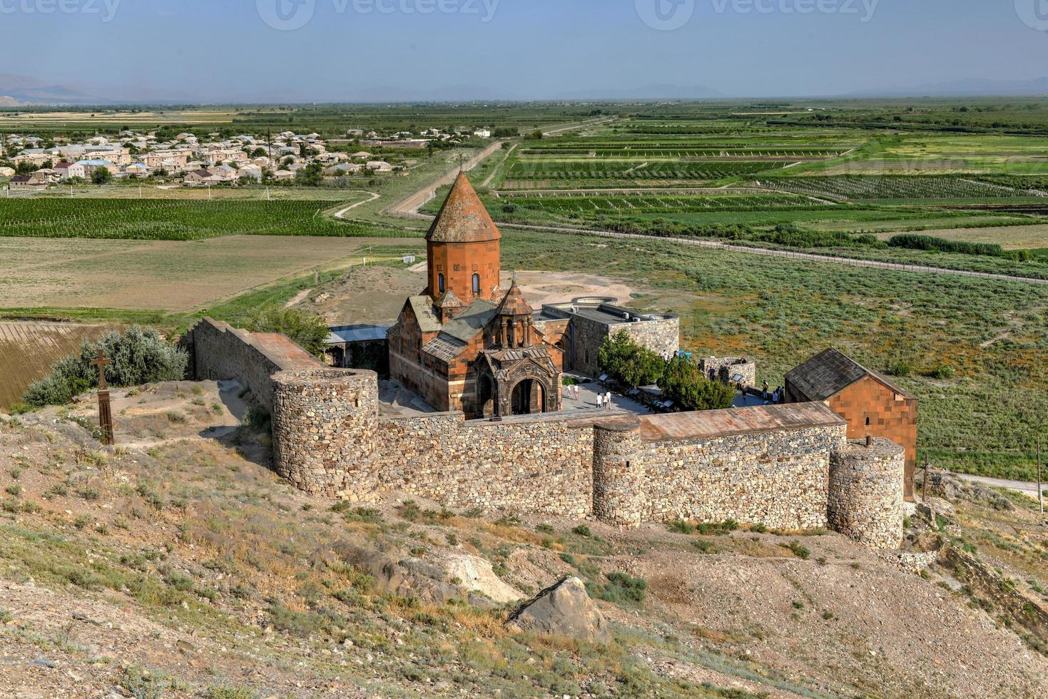 The ancient Khor Virap Monastery in Armenia.  It is located in the Ararat plain in Armenia. photo