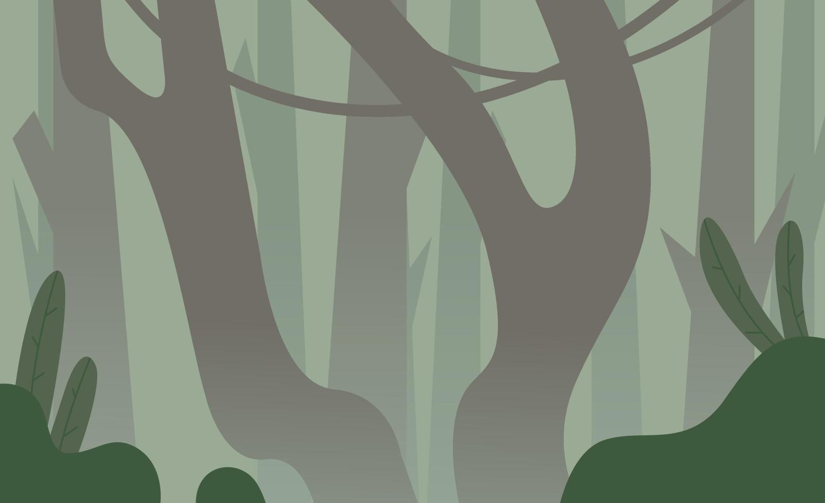 ilustración vectorial de paisaje 2d de árboles vector