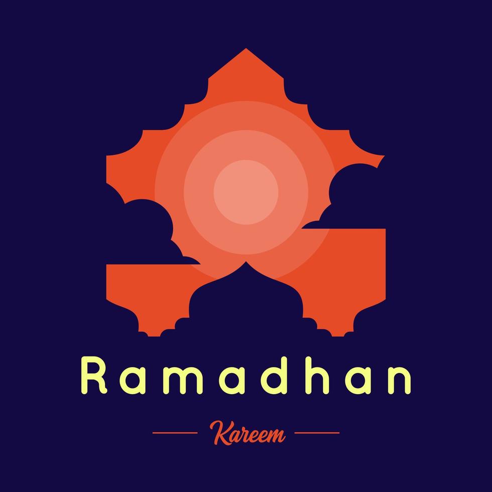 tarjeta de felicitación del día de ramadán para publicación en redes sociales vector