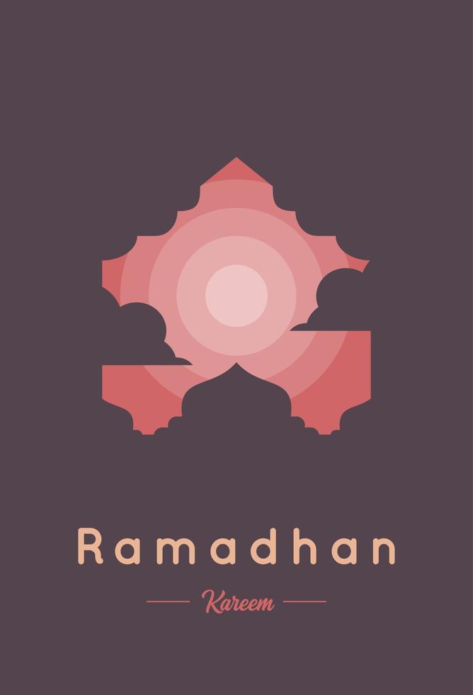 happy ramadan greeting card template vector illustration banner