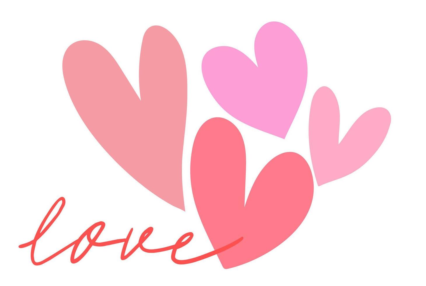 Pink heart love pattern vector illustration. Love and valentine