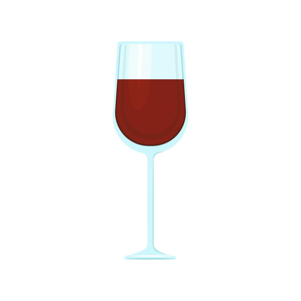 A glass of red wine. Vector object on a white background, Isolate.