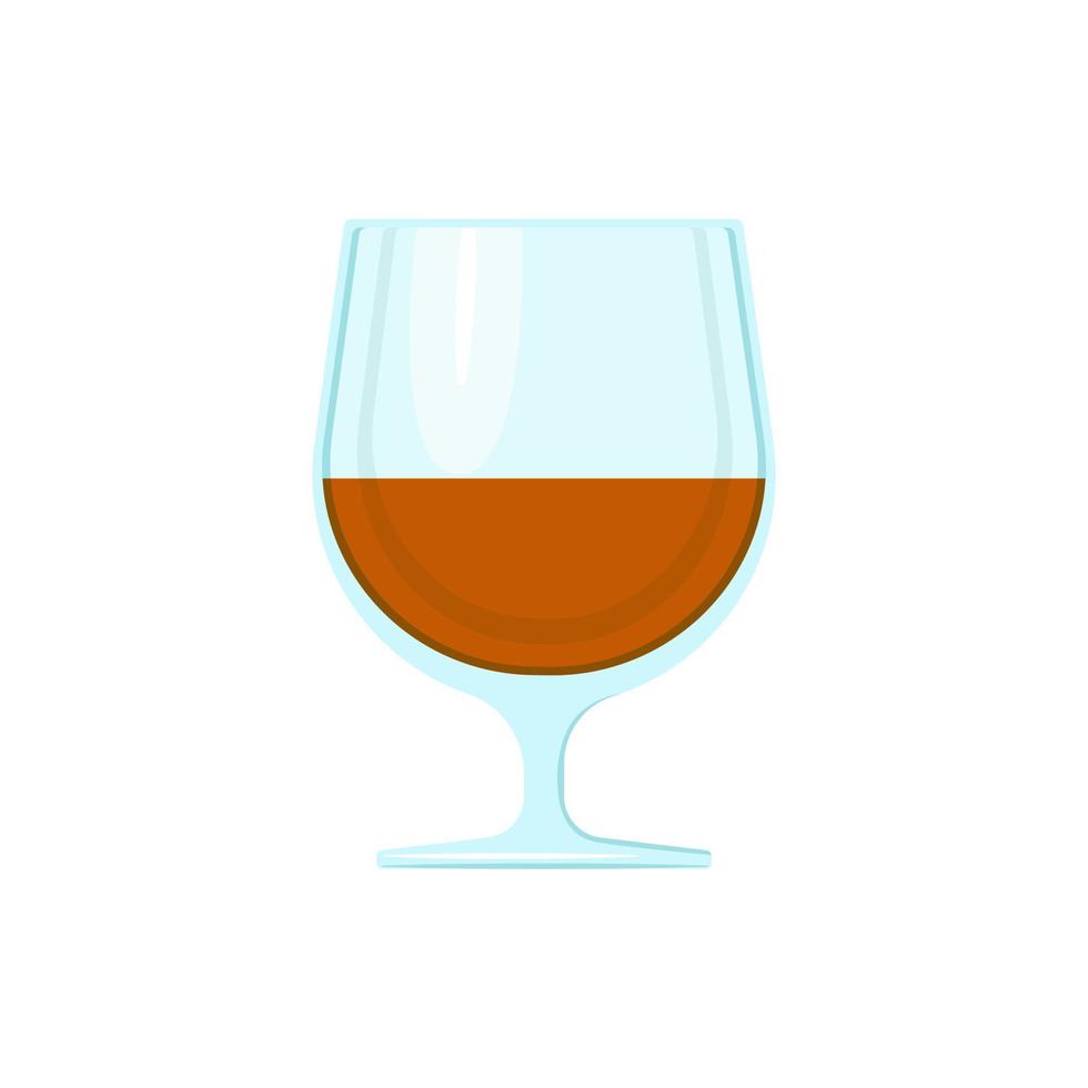 A glass of alcoholic drink. Vector object on a white background, Isolate