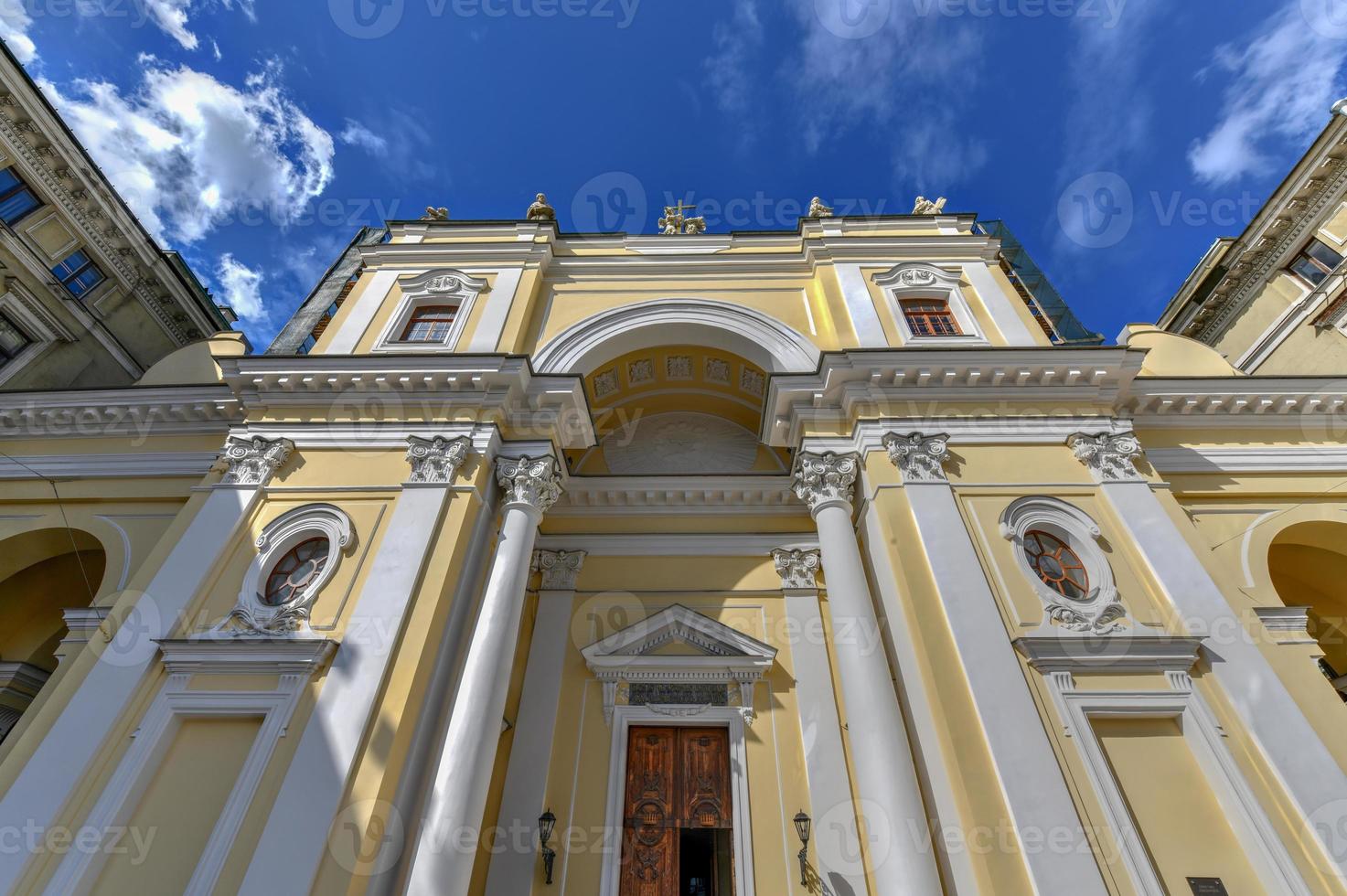 The Catholic Church of St Catherine with monumental arched portal on self-supporting columns, located in Nevsky Prospekt, St Petersburg, Russia. photo