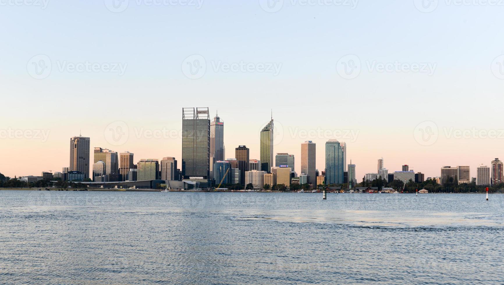 Perth, Australia Skyline reflected in the Swan River photo