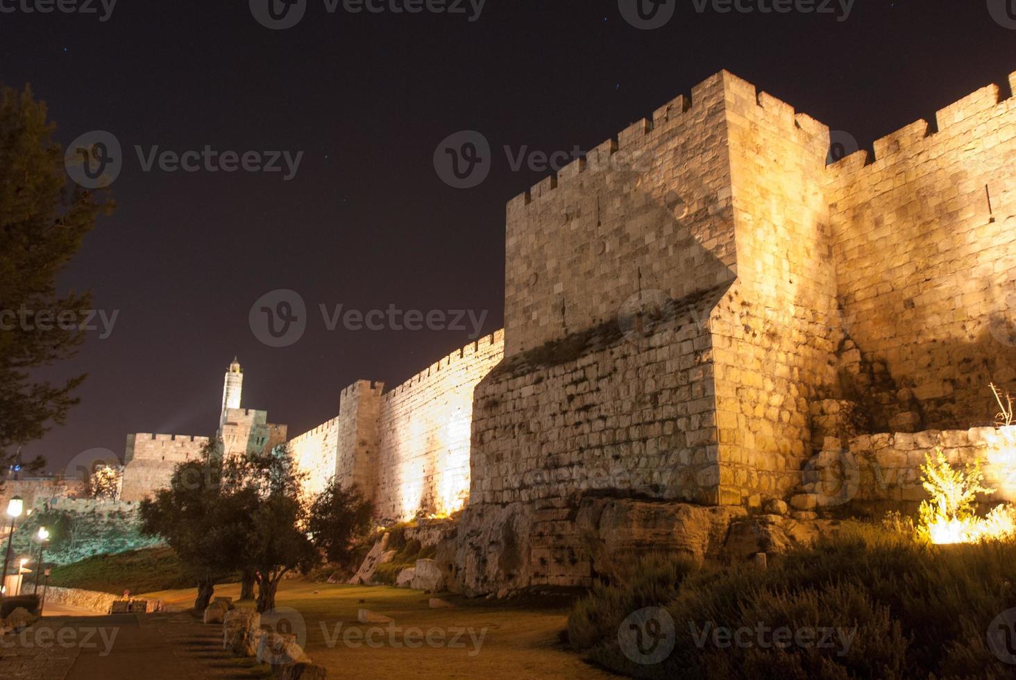 King David Citadel at night - Jerusalem, Israel photo