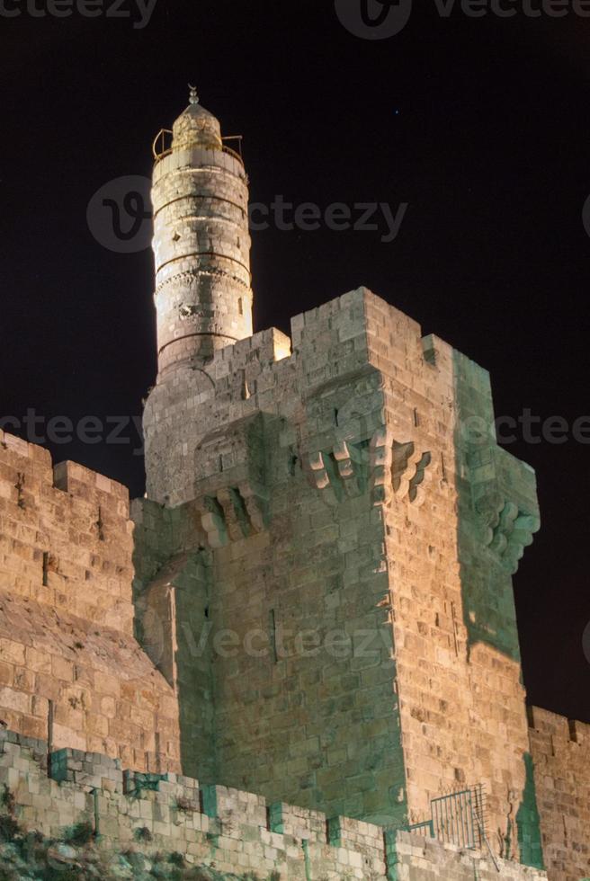 Tower of David, Jerusalem at night photo