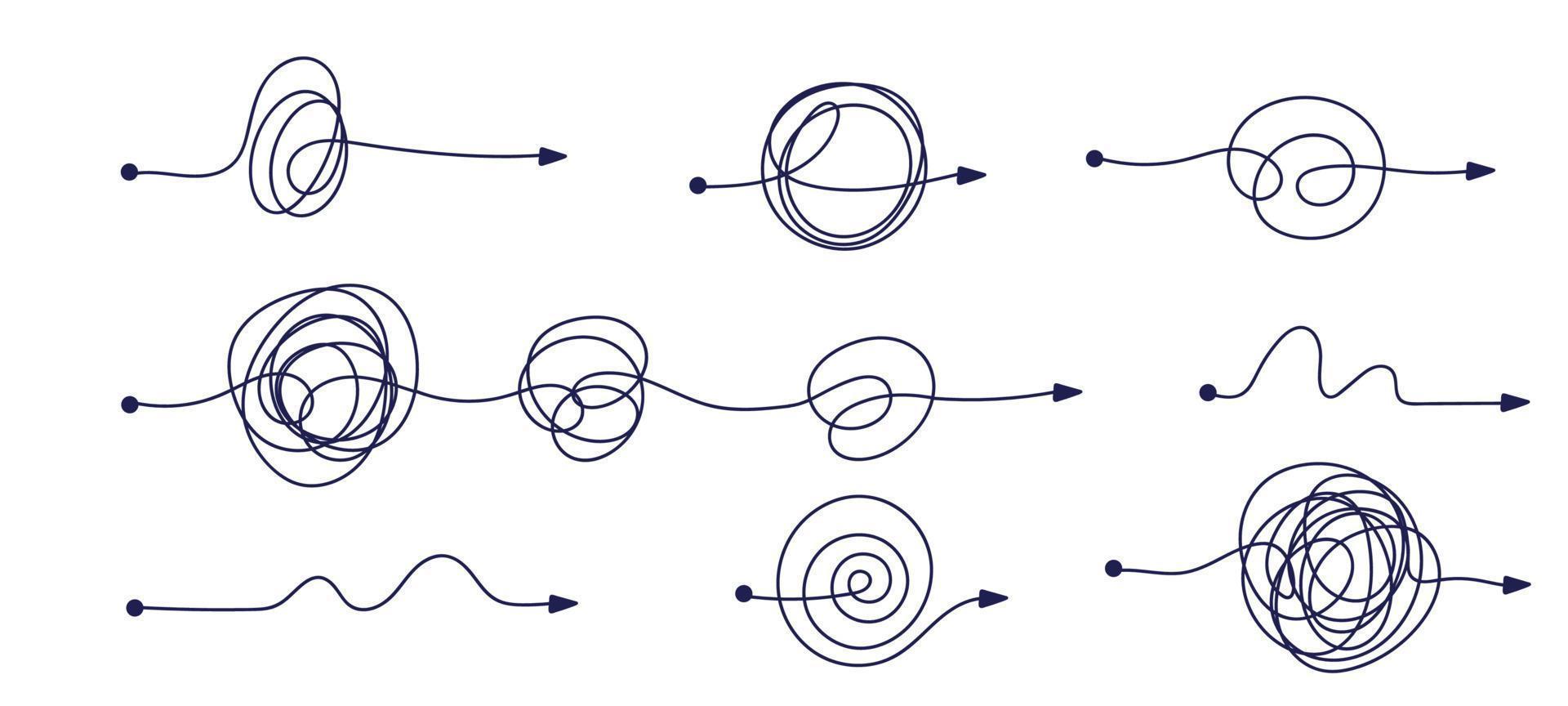Transformation stress in psychology. Mental health concept. Chaos solving. Flat vector illustration
