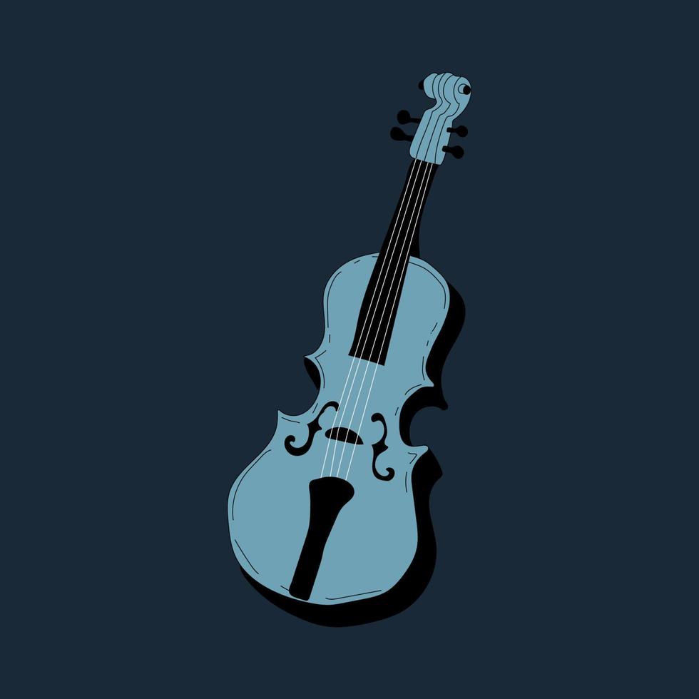 idea de afiche para evento musical, con símbolos del instrumento de violín. pancarta, volante, invitación, boleto o pancarta publicitaria con violín abstracto. ilustración vectorial plana. estilo dibujado a mano. vector