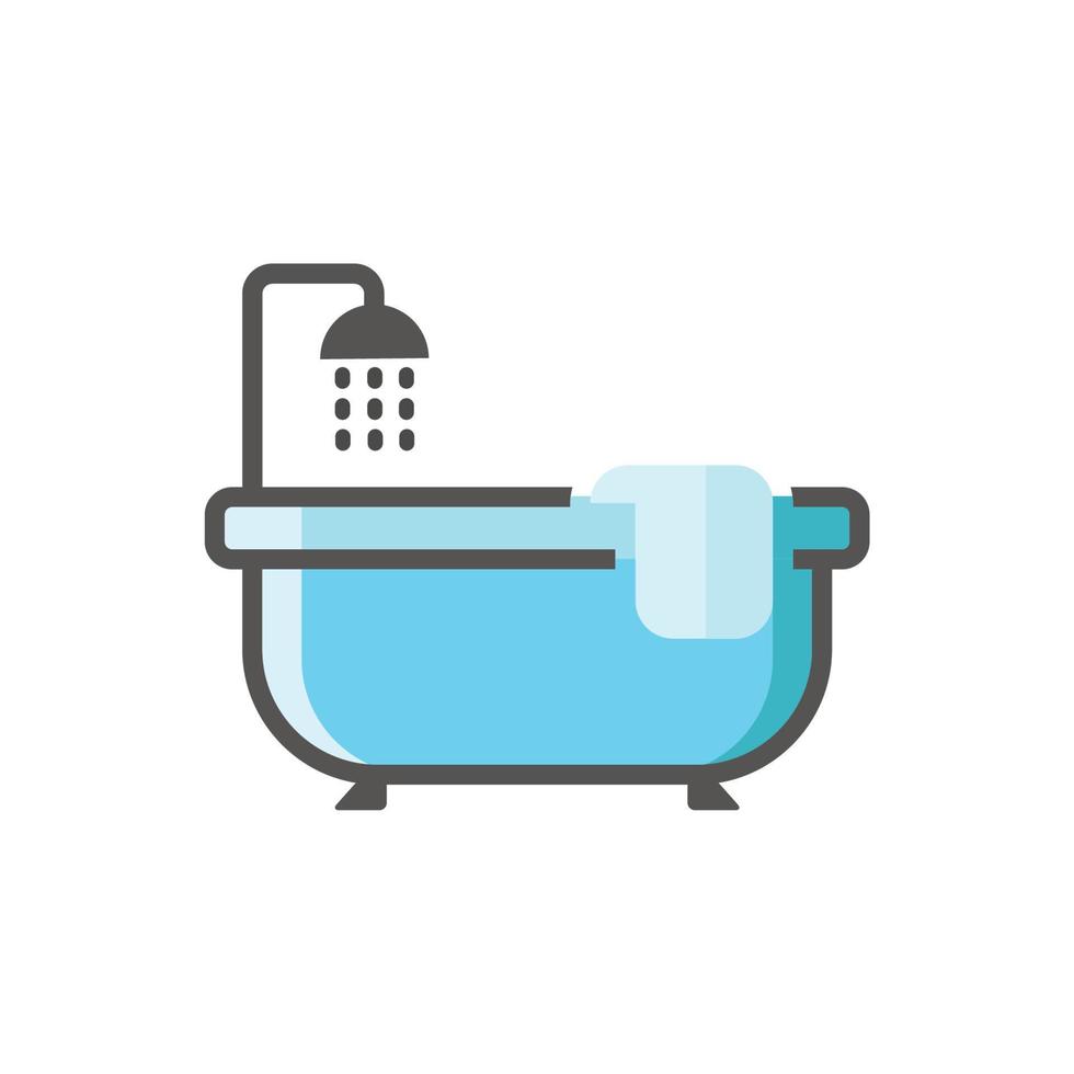 bathtub icon design vector template