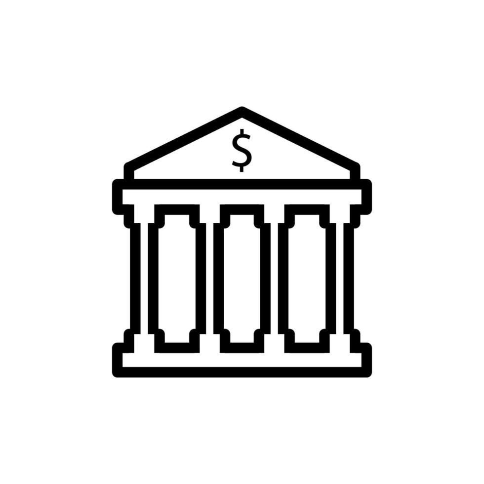 banco icono vector de señal y símbolo