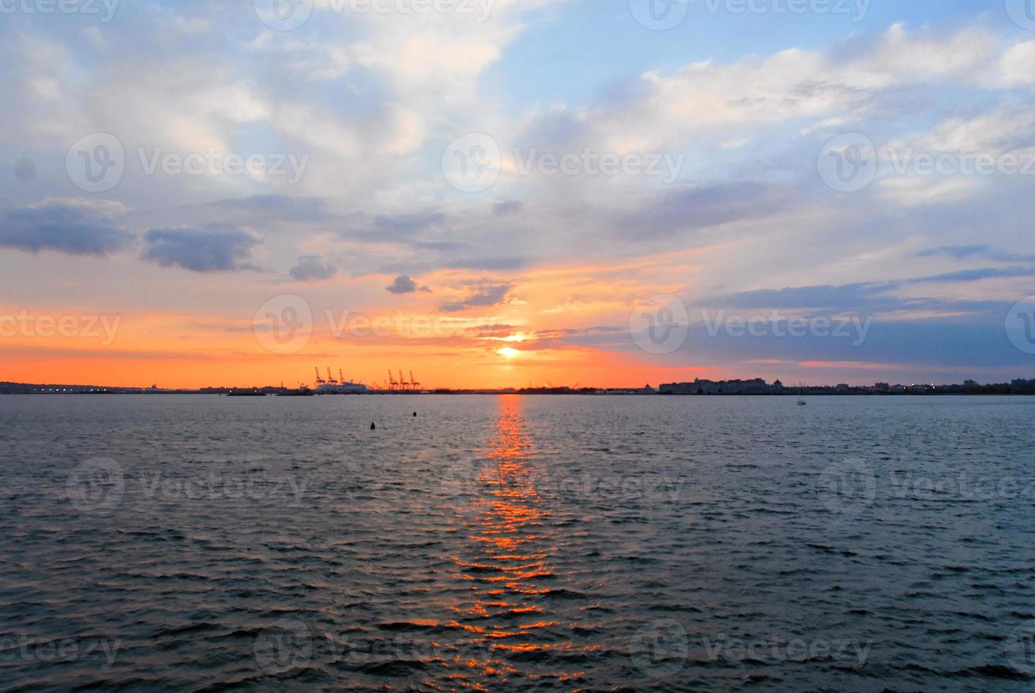 New York Harbor at Sunset photo