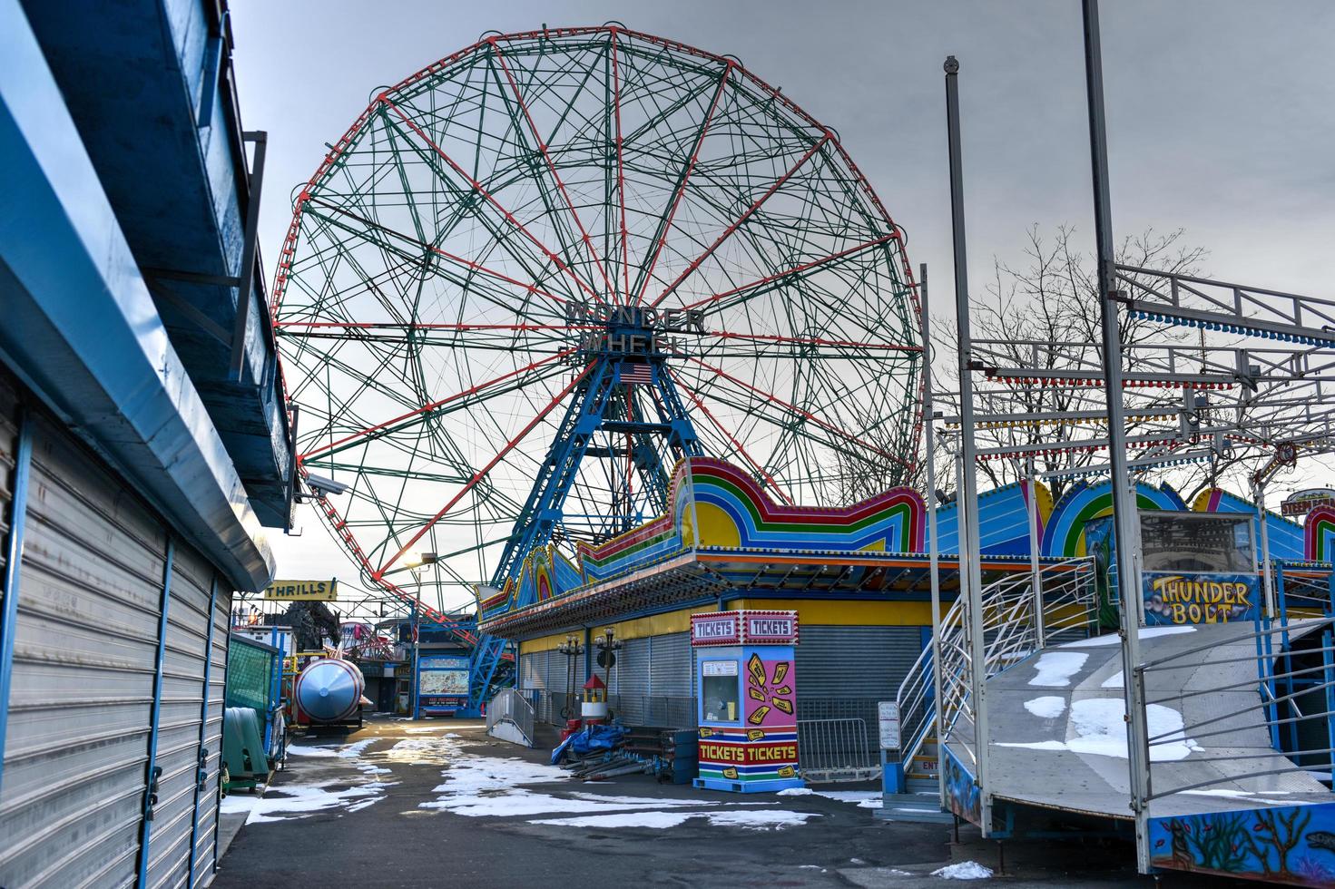 Coney Island Attraction Park, Winter, New York, 2022 photo