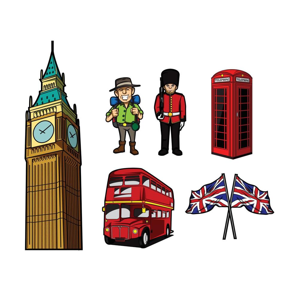 London Tourism Symbol Collection vector