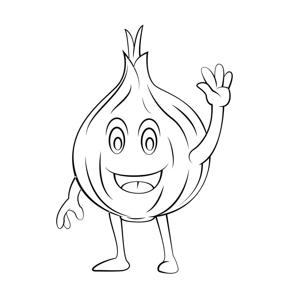 Onion Character Sketch Illustration vector