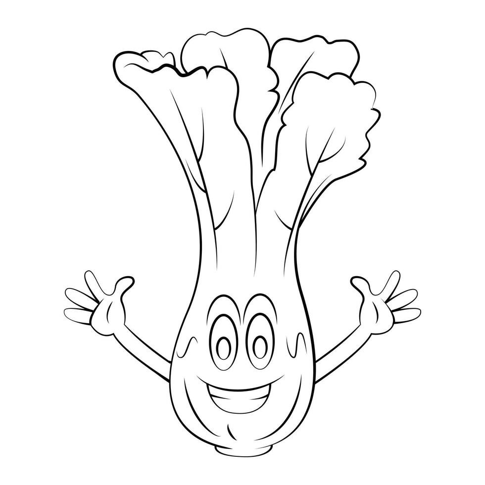 Lettuce Cartoon Sketch vector