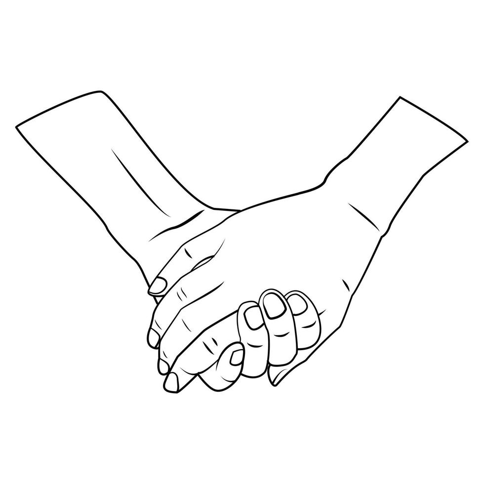 Romantic Hand Outline Vector