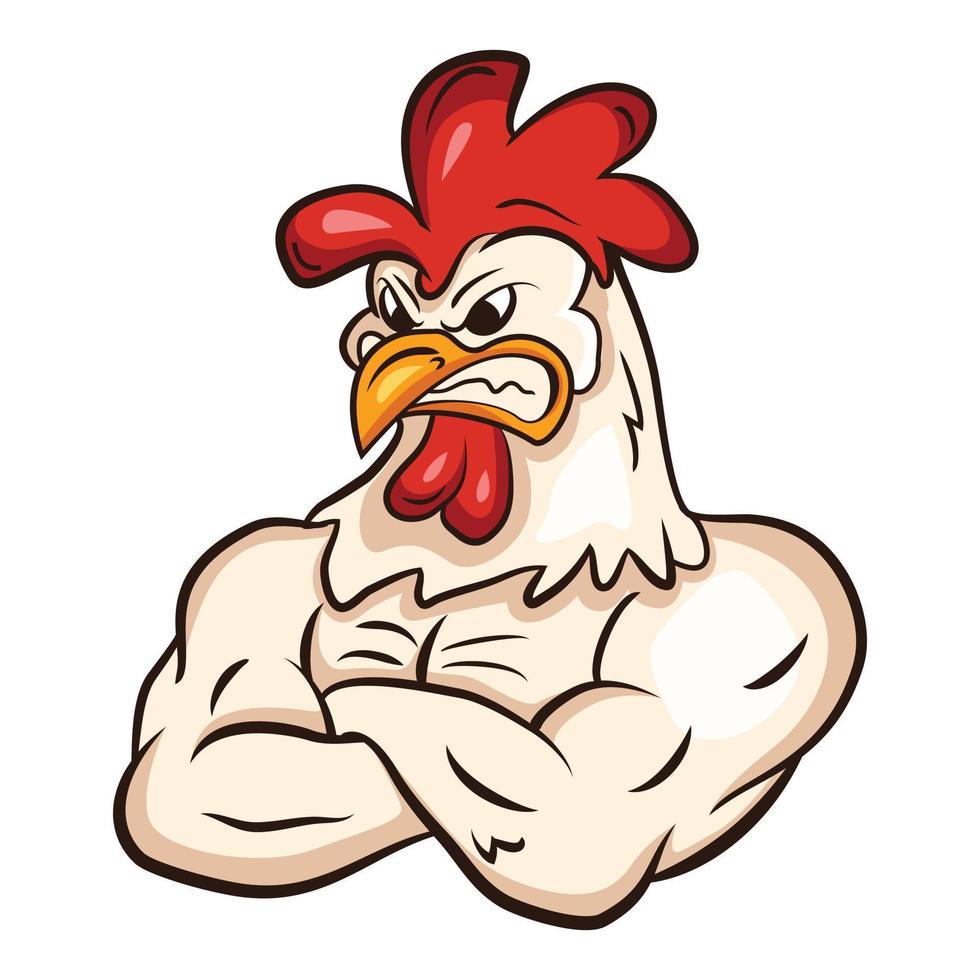 Ilustración de vector de pollo enojado