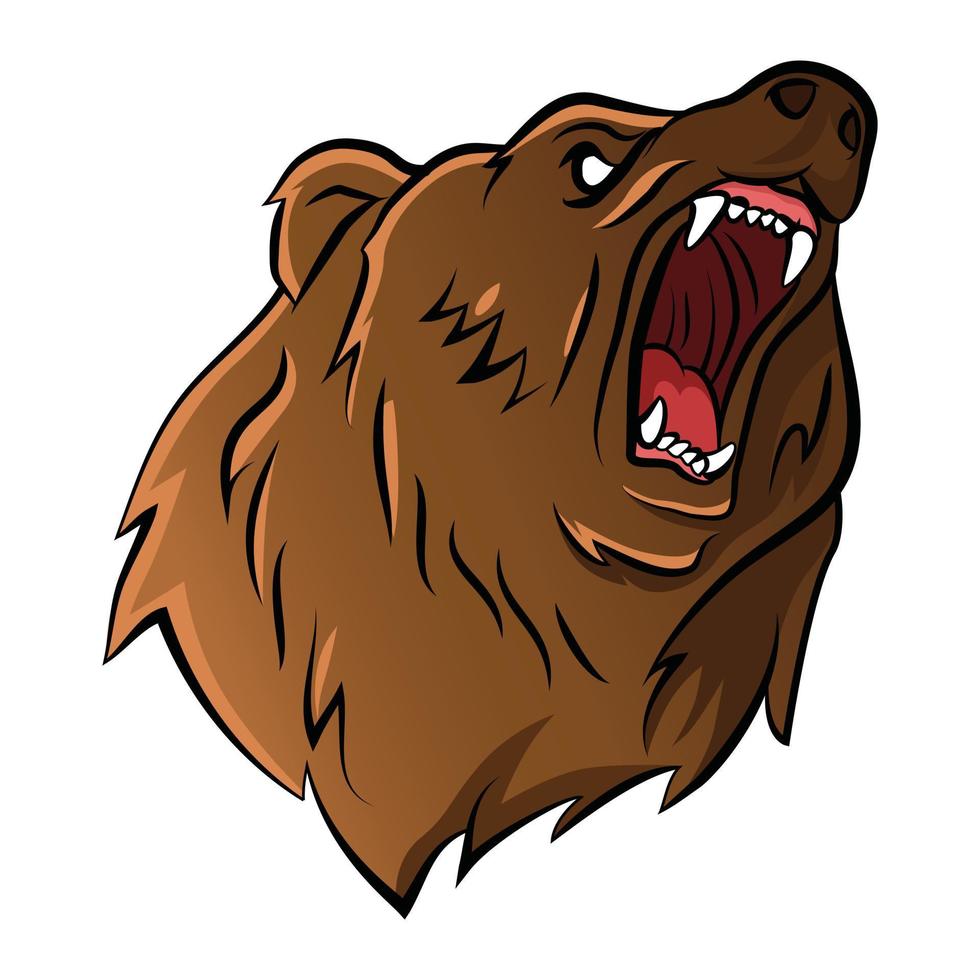 diseño de ilustración de cabeza de oso vector