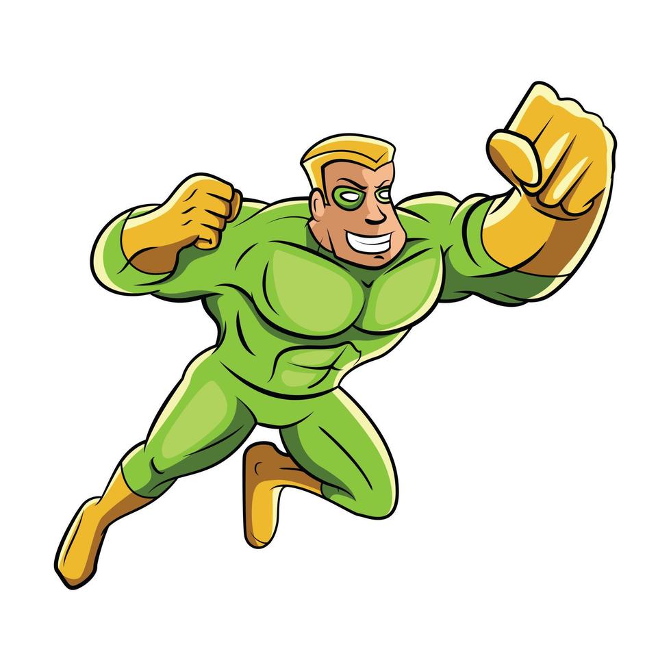 Green Super Hero Illustration vector