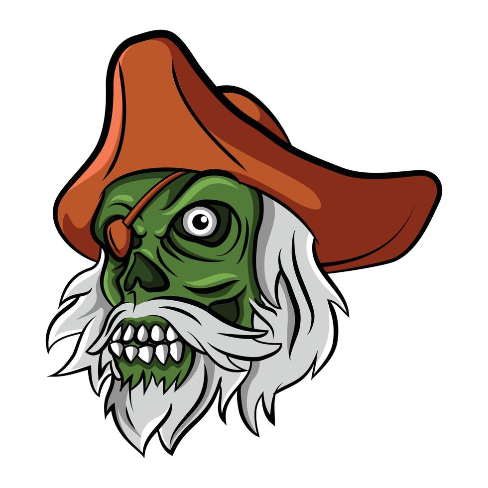 Ilustración de vector de pirata zombie