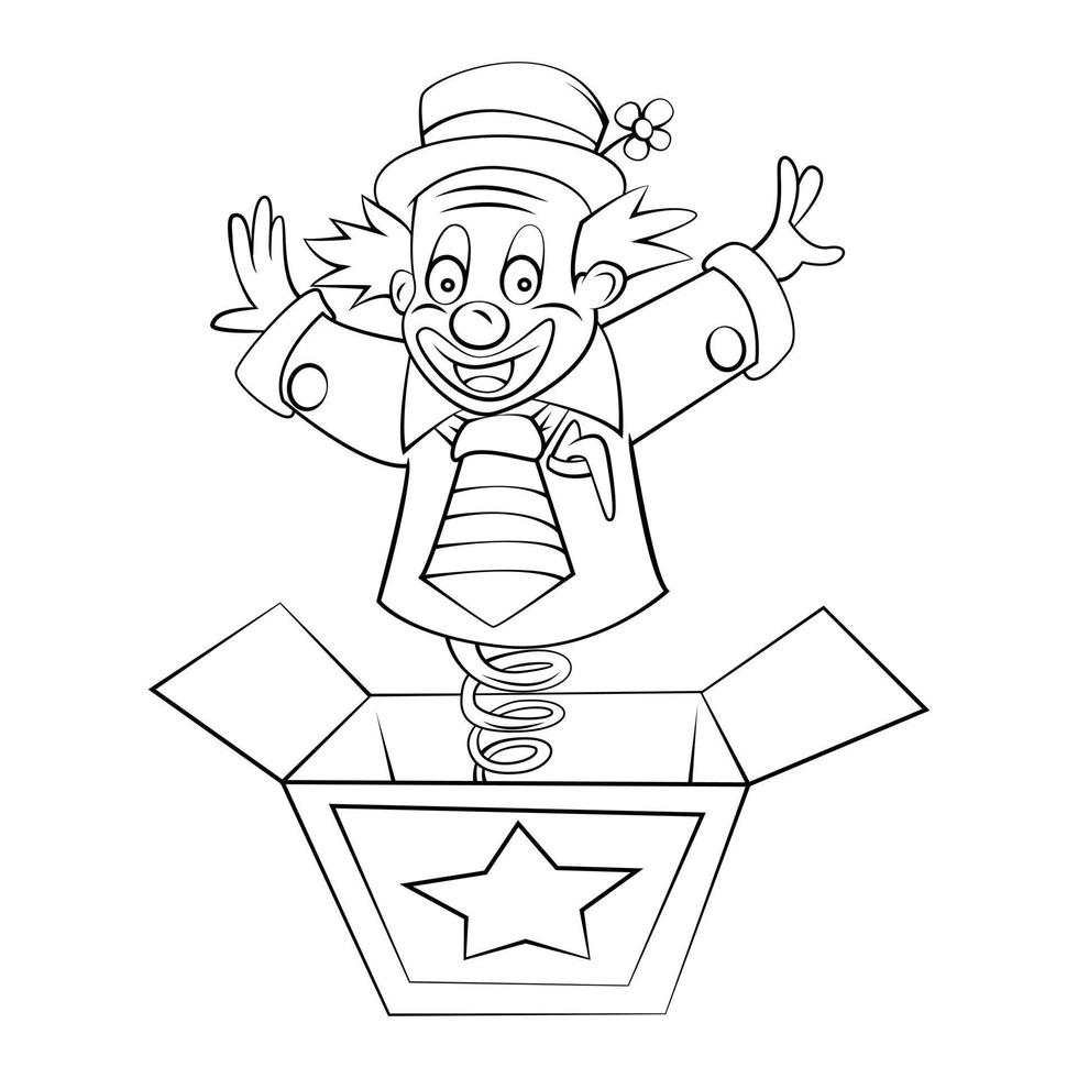 Clown Box Sketch Illustration vector