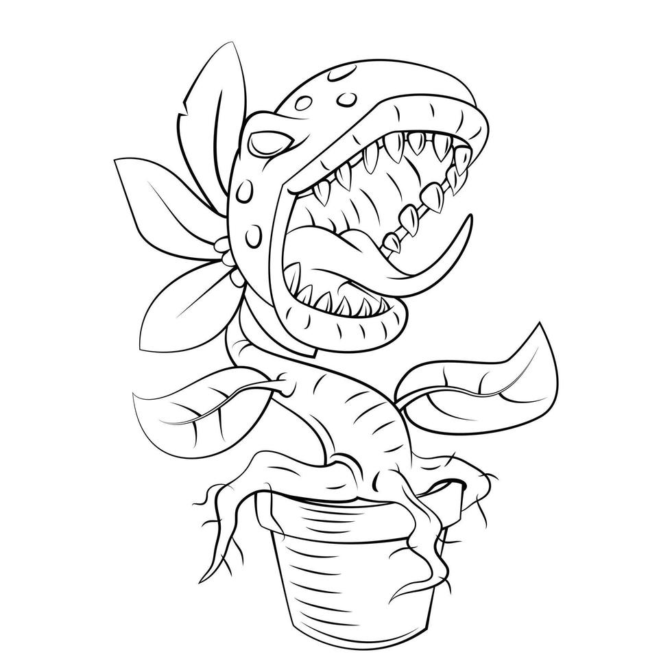 Plant Monster Sketch Illustration vector