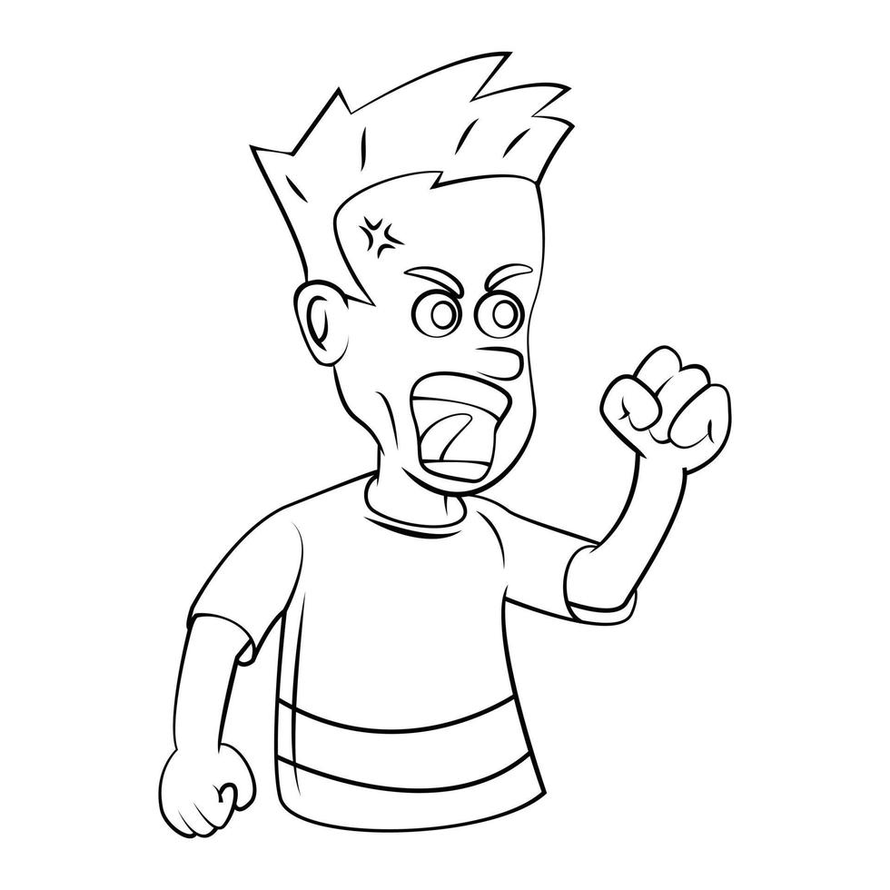 Angry Boy Sketch Illustration vector