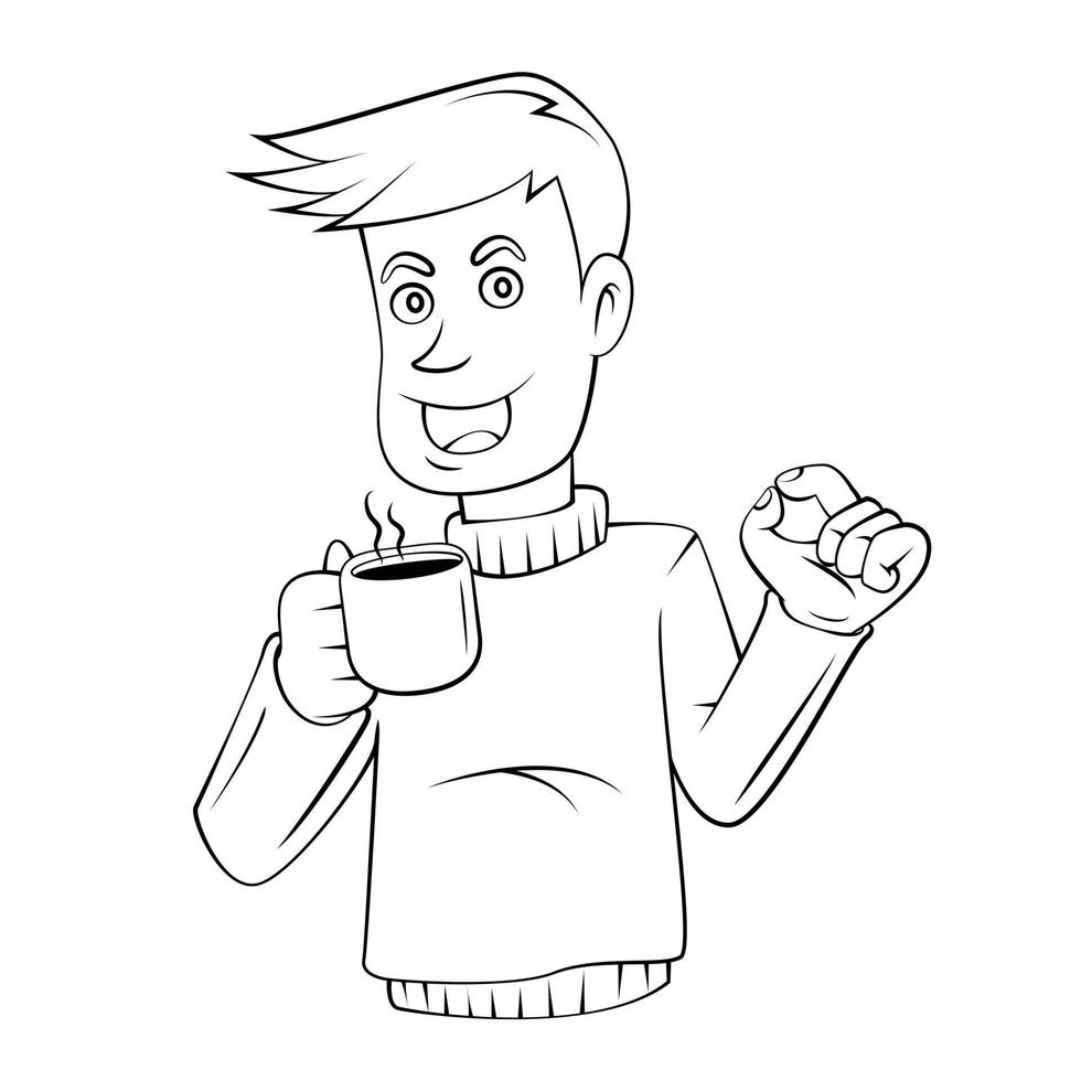 Coffee Businessman Sketch vector