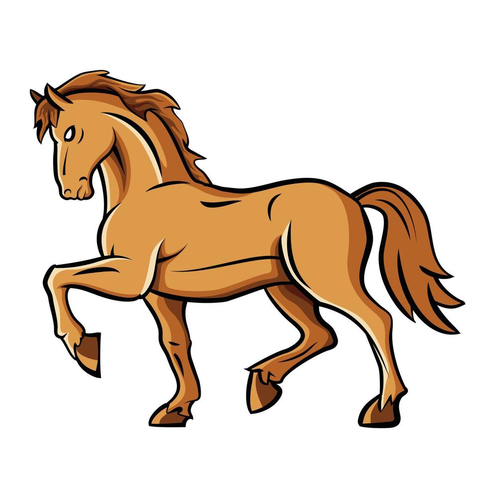 Brown horse Illustration Design vector