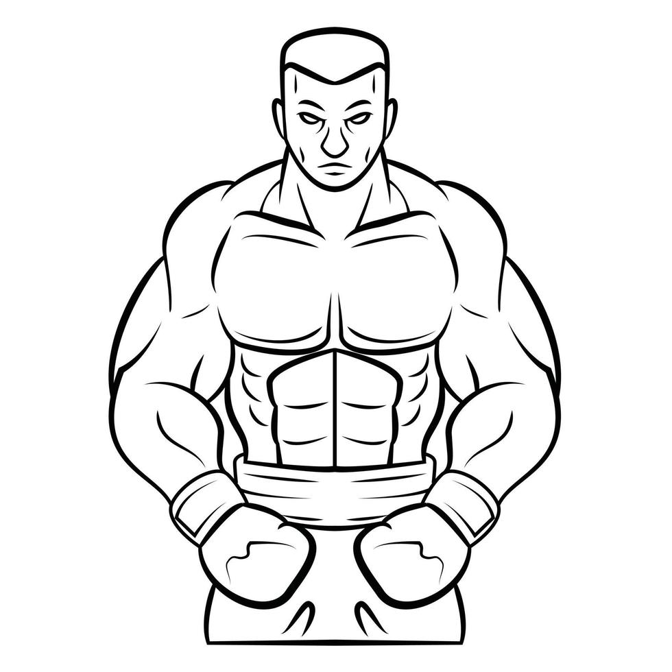 Male Boxer Sketch Illustration vector