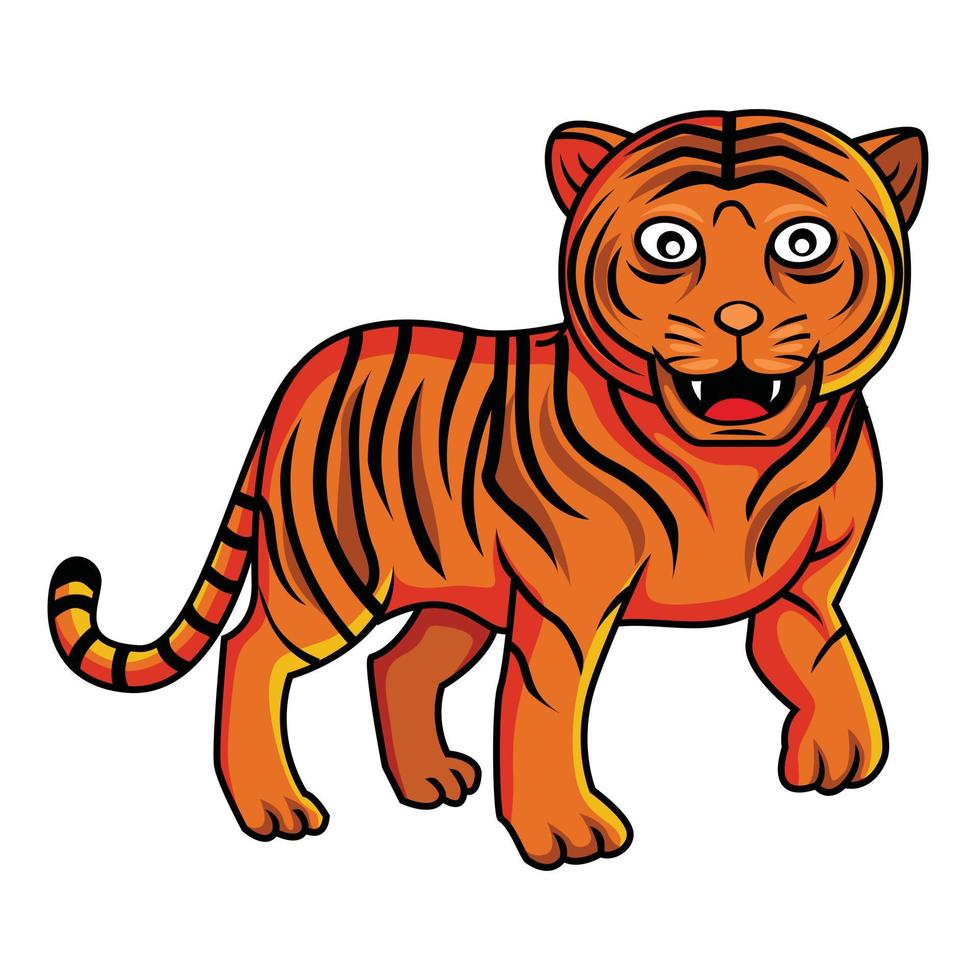 pequeña ilustración de vector de tigre