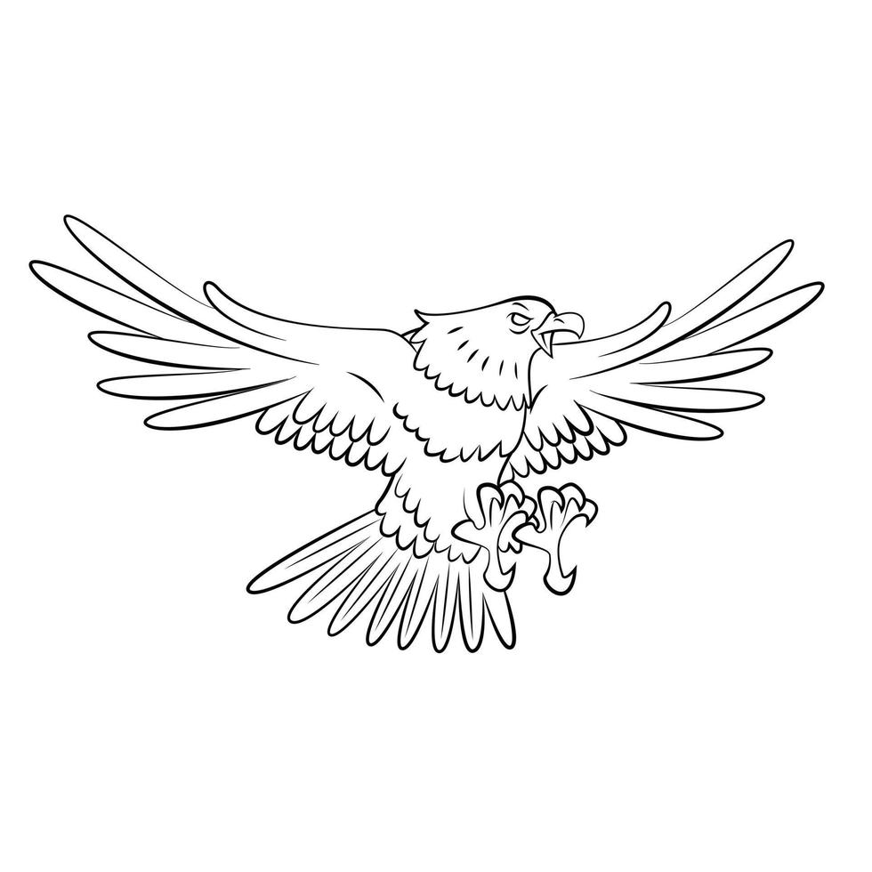 Eagle Flying Sketch Illustration vector