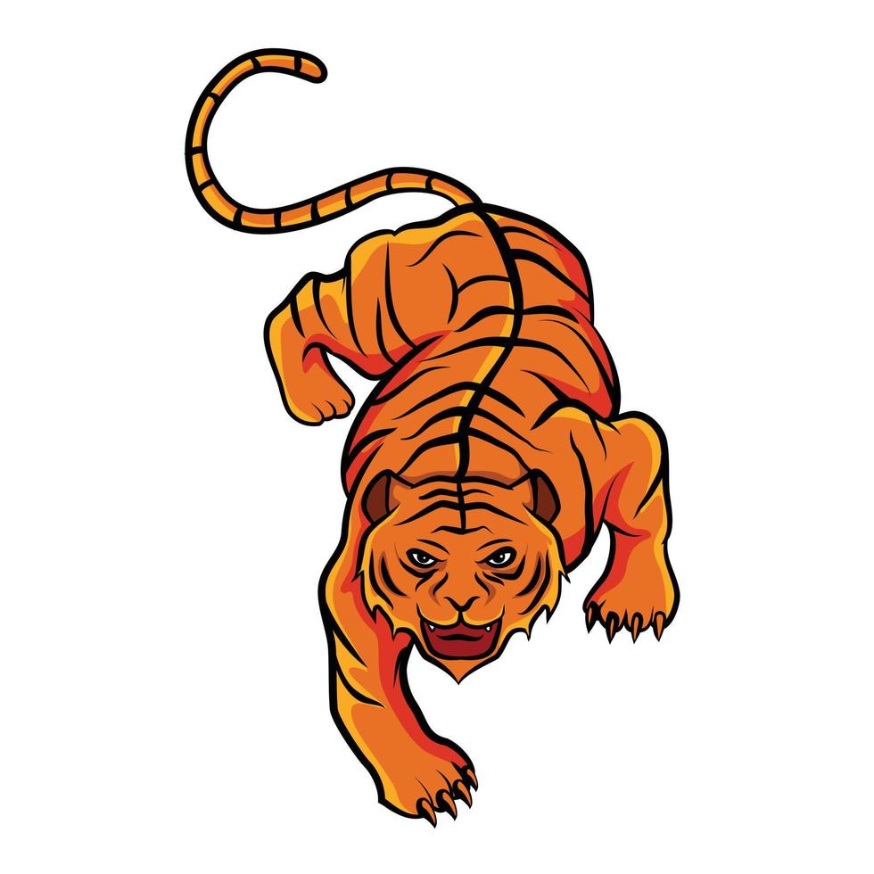 Orange Tiger Vector Illustration