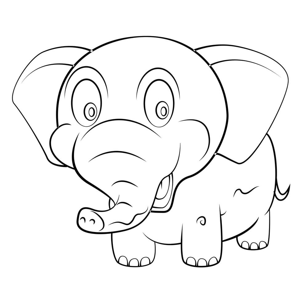 Little Elephant Cartoon Sketch vector