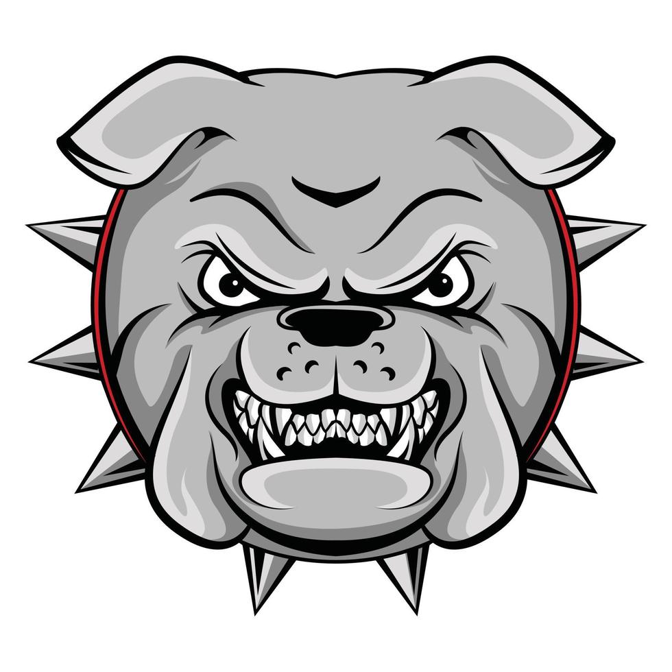 Angry Bulldog Head Vector Illustration