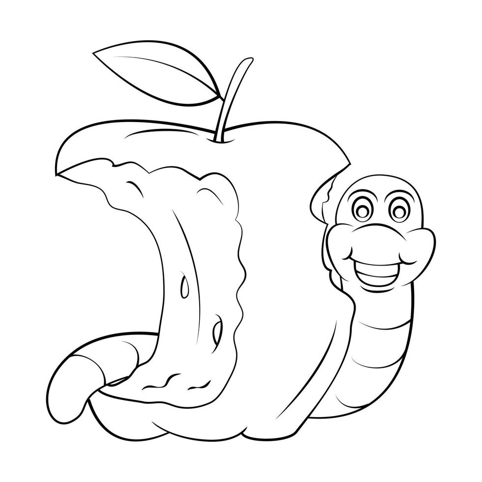Caterpillars and Apple Sketch vector