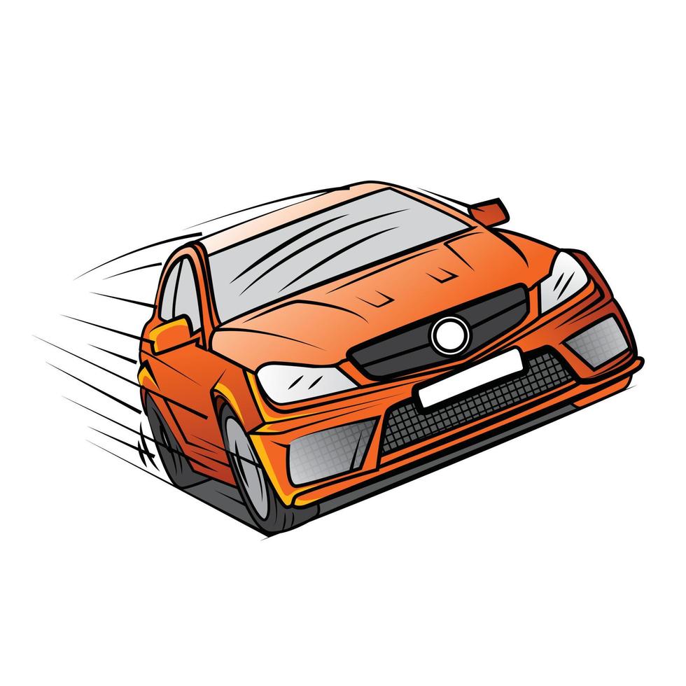 ilustración de deporte de coche naranja vector