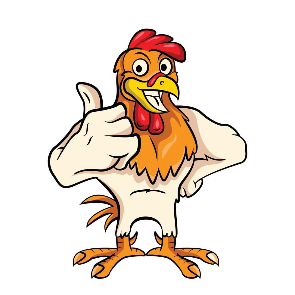 Rooster Bird Thumbs Up Illustration vector