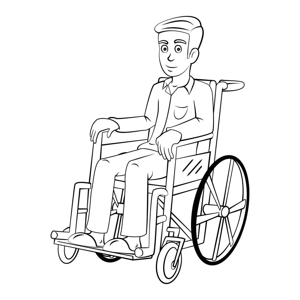 Man With Wheelchair Sketch vector