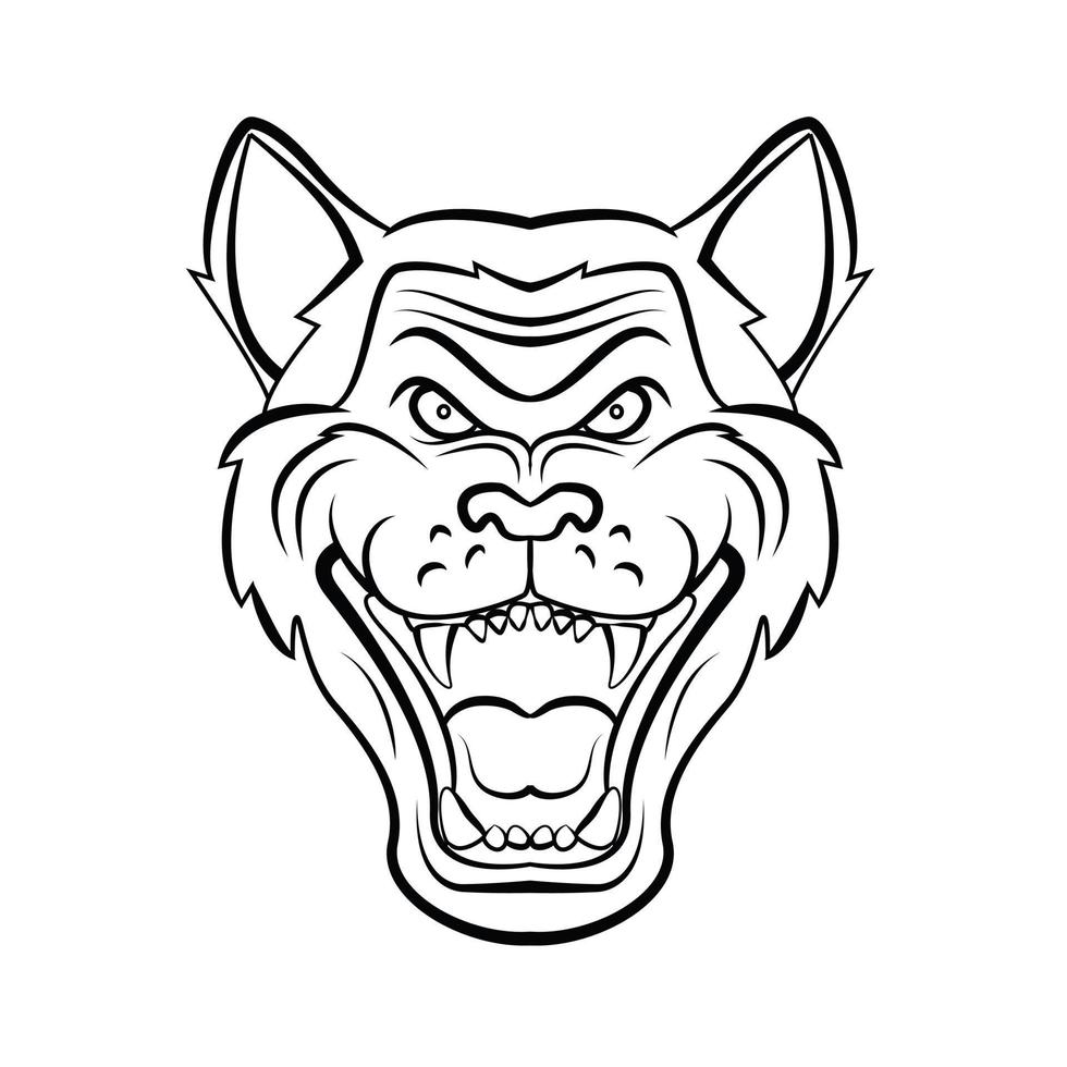 Wolf Head Cartoon Sketch vector