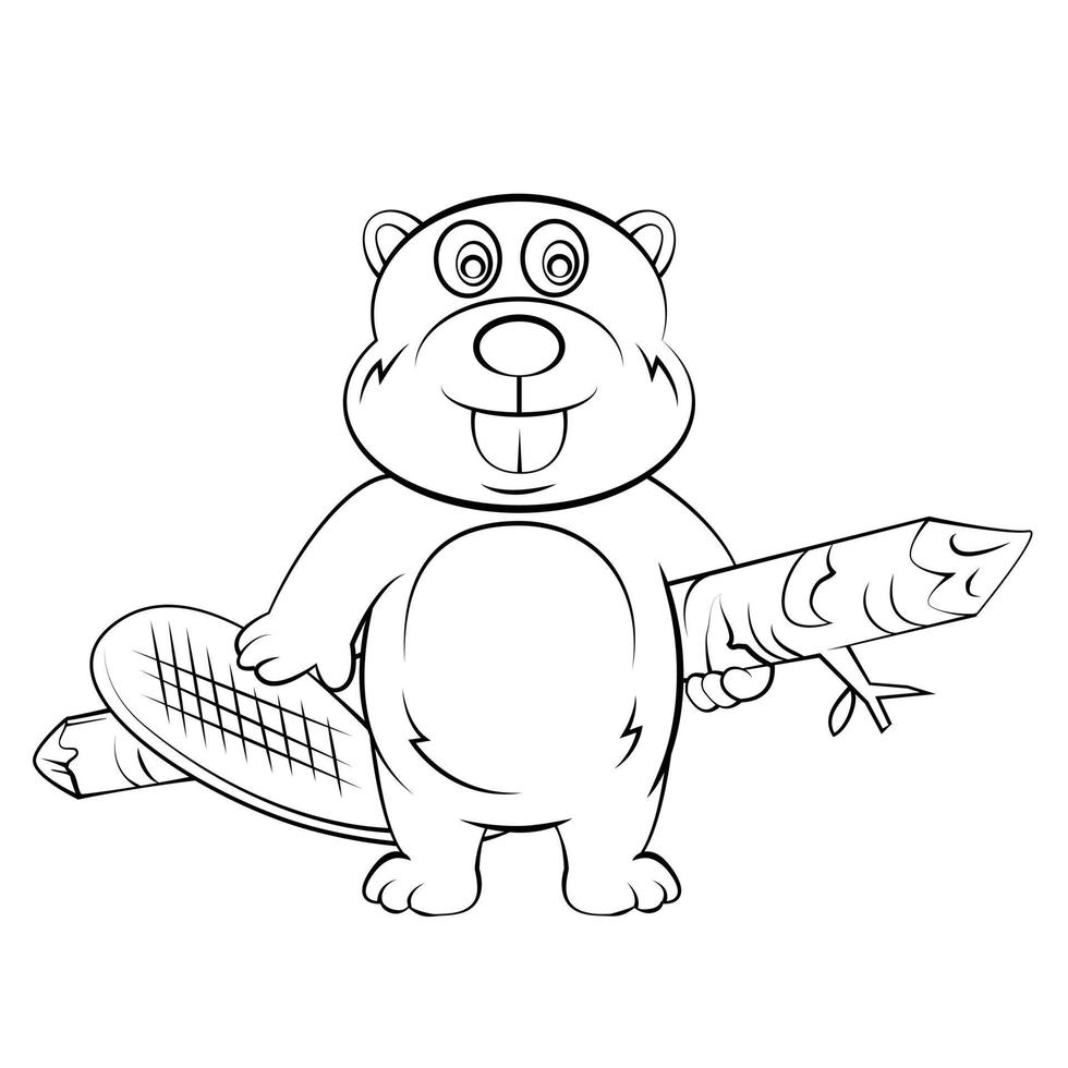 Beaver Cartoon Sketch vector